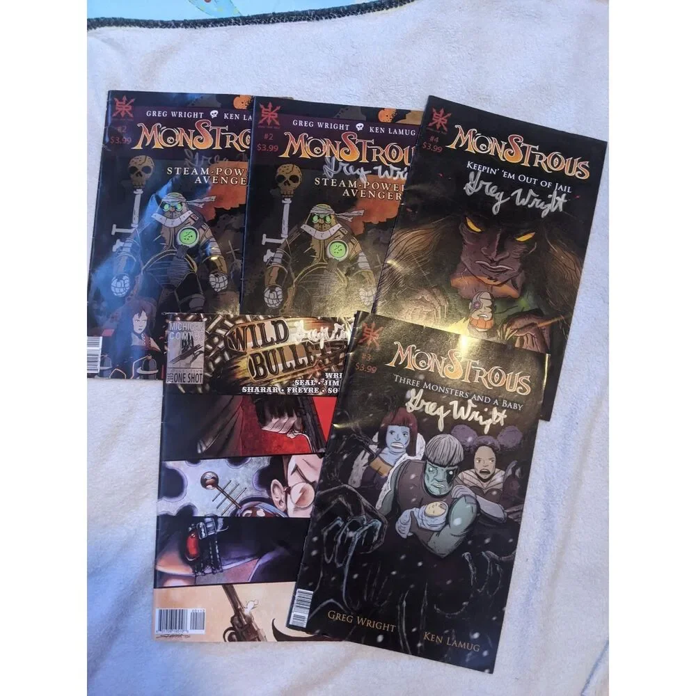 Lot of 5 MONSTROUS Comics & Wild Bullet One-Shot - Multiple Signed Issues!